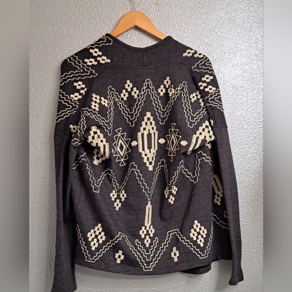 Lucky Brand Grey Embroidered Cardigan - Picture 6 of 8